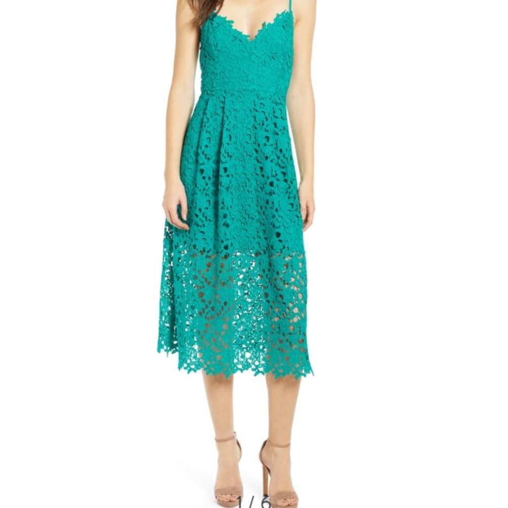 Green Lace Midi Dress ASTR